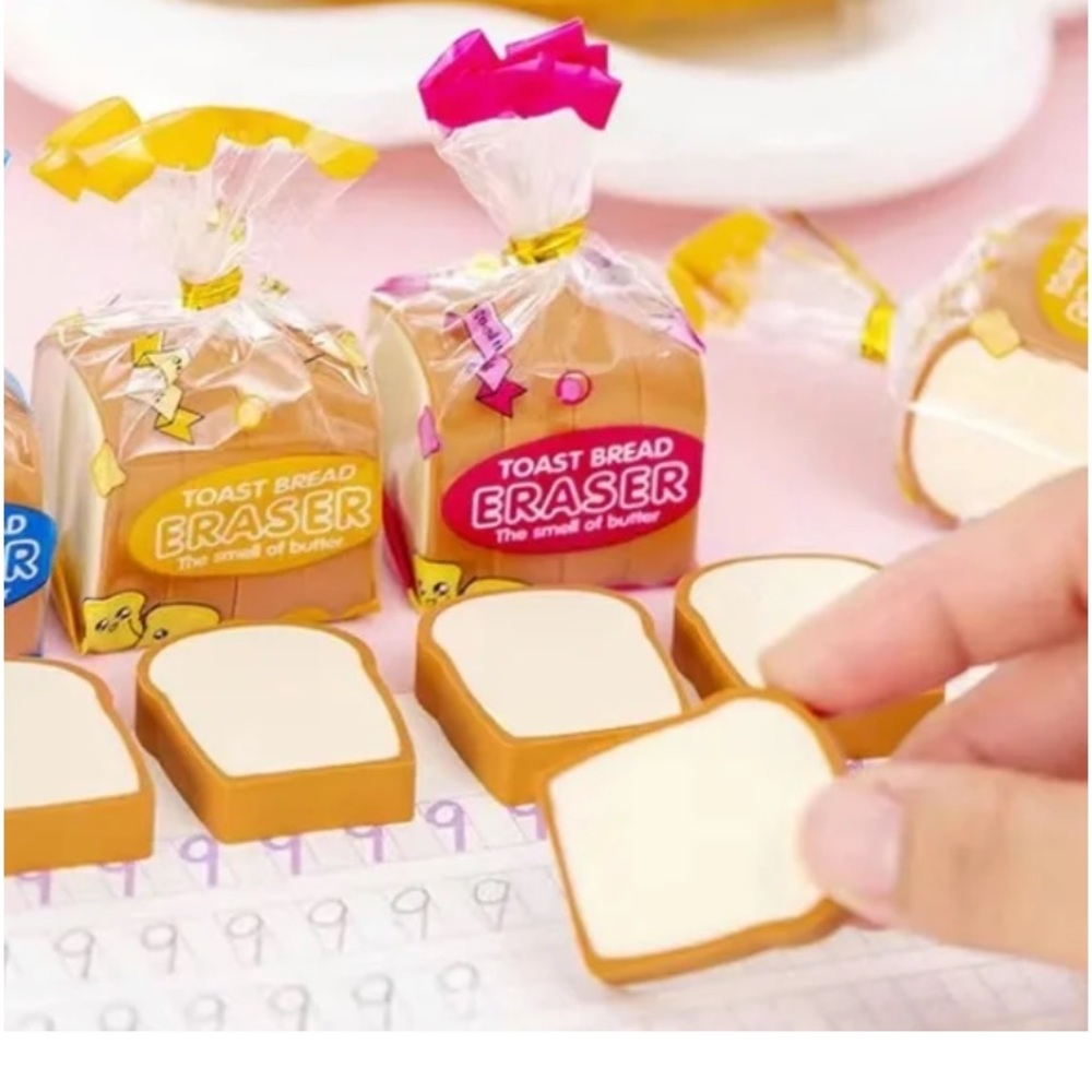 ❗️Kawaii Loaf of Buttered Toasted Bread Scented Erasers